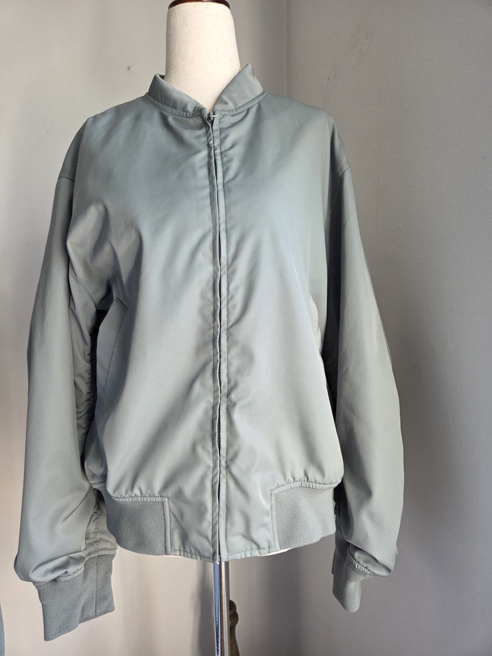 Uniqlo Pale Sage Bomber Jacket with Full Zip
